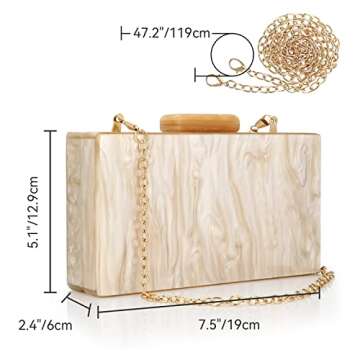 Rkrouco Women Acrylic Evening Clutch Bag Marbling Purse Handbag for Banquets, Weddings, Proms and Pa...