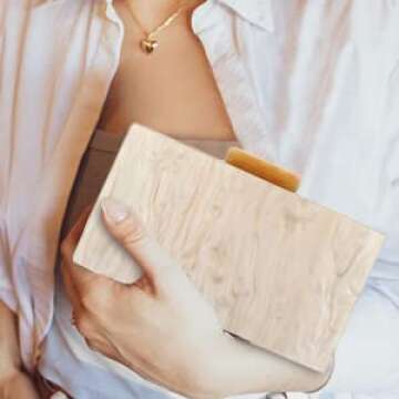 Rkrouco Women Acrylic Evening Clutch Bag Marbling Purse Handbag for Banquets, Weddings, Proms and Parties.-(Apricot)