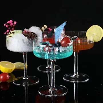 AOROTOE Vintage Cocktail Glasses Set for Elegant Drinking