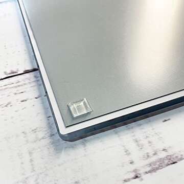 GLASSBOARD STUDIO True White Glass Craft Mat (18x24in) - Magnetic, Heat & Scratch Resistant, Stain-Proof for Crafting, Cutting, Painting, Mixed Media Artwork - Grid & Angle Lines, Non-Slip Rubber Feet