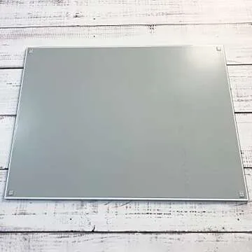 GLASSBOARD STUDIO True White Glass Craft Mat (18x24in) - Magnetic, Heat & Scratch Resistant, Stain-Proof for Crafting, Cutting, Painting, Mixed Media Artwork - Grid & Angle Lines, Non-Slip Rubber Feet