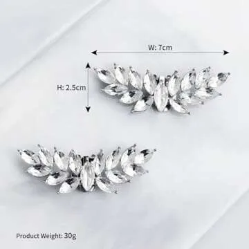 HJYHYN Silver Shoe Clips Shoes Jewelry Decoration Crystal Shoe Buckle for Wedding party