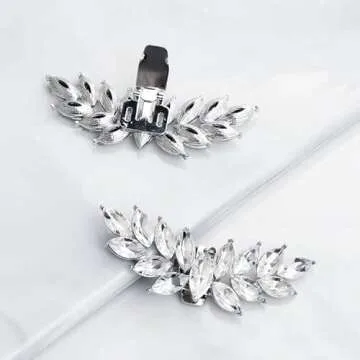 HJYHYN Silver Shoe Clips Shoes Jewelry Decoration Crystal Shoe Buckle for Wedding party