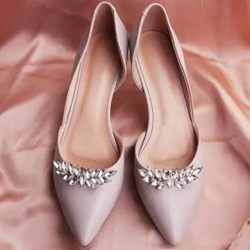 HJYHYN Silver Shoe Clips Shoes Jewelry Decoration Crystal Shoe Buckle for Wedding party