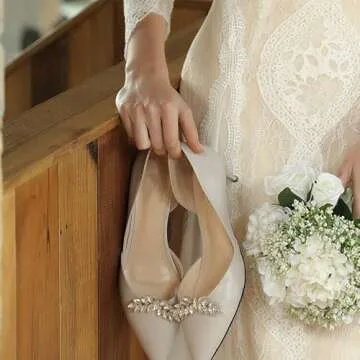 HJYHYN Silver Shoe Clips Shoes Jewelry Decoration Crystal Shoe Buckle for Wedding party