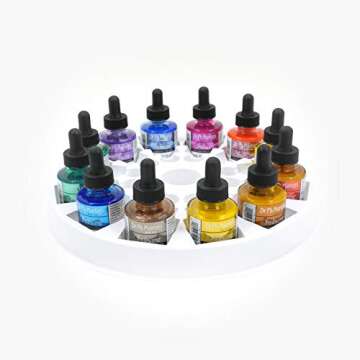 Dr. Ph. Martin's Iridescent Calligraphy Ink, 1 Fl Oz (Pack of 12), Set 2 Colors