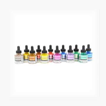 Dr. Ph. Martin's Iridescent Calligraphy Ink, 1 Fl Oz (Pack of 12), Set 2 Colors