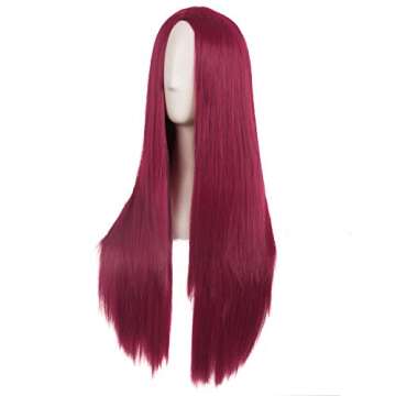 MapofBeauty 28 Inch/70 cm Women Special Natural Long Straight Synthetic Wig (Red)