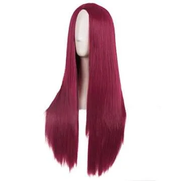 MapofBeauty 28 Inch/70 cm Women Special Natural Long Straight Synthetic Wig (Red)