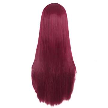 MapofBeauty 28 Inch/70 cm Women Special Natural Long Straight Synthetic Wig (Red)