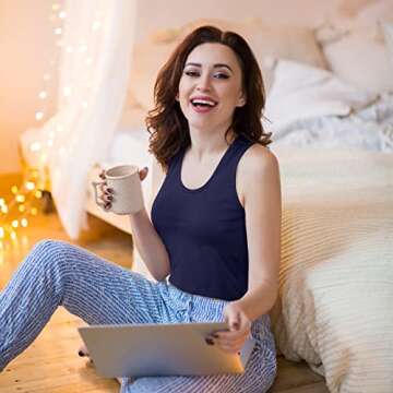 KCDDUMK 4 Pieces Basic Crop Tank Tops Sleeveless Racerback Crop Sport Cotton Top for Women