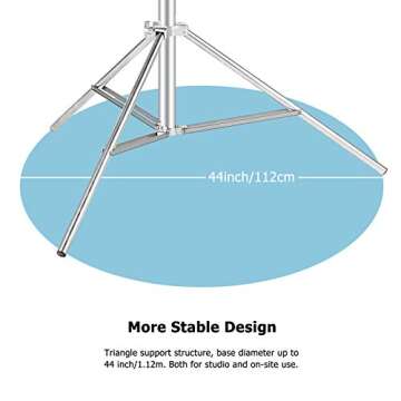 Selens Stainless Steel Heavy Duty Light Stand, 9ft/2.8m Spring-Cushioned Tripod Stand with 1/4 & 3/8" Adapter Compatible with Photo Studio Reflector, Light, Softbox, Umbrella - 2 Packs