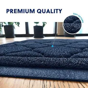 WePet Cat Litter Box Mat, Kitty Premium PVC Pad, Durable Trapping Rug, Phthalate Free, Urine-Resistant, Scatter Control, XXL 47 x 36 Inch, Blue