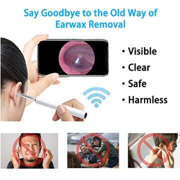 Ear Wax Removal Endoscope Otoscope, Earwax Remover Tools, Scope, with 1080P FHD Camera, 6 Led Lights...