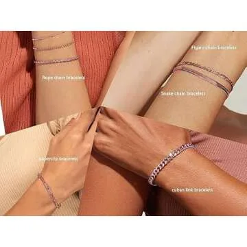 Gokeey Gold Chain Bracelet Set for Women Adjustable Gift