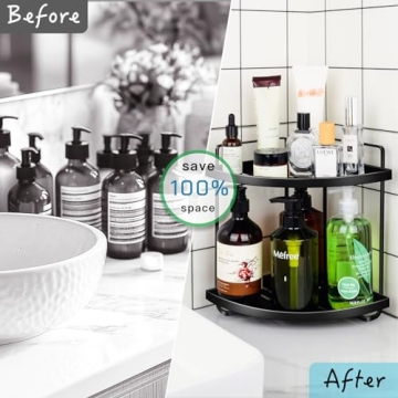 Niluks 2 Tier Metal Counter Organizer for Small Spaces