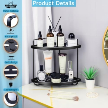 Niluks 2 Tier Metal Counter Organizer for Small Spaces