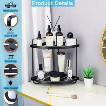 Niluks 2 Tier Metal Counter Organizer for Small Spaces