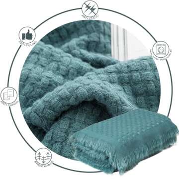 LIFEIN Cozy Knitted Fall Throw Blanket for Home