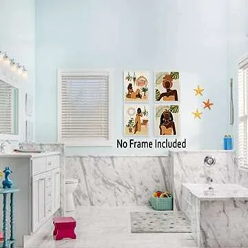 Modern Minimalist Black Woman Art Prints Set of 4