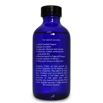 Organic, Castor Oil, Therapeutic Grade, for Constipation – 100% Pure, Castor Oil, Cold Pressed, Unrefined, in Glass Bottle, for Face, Hair Growth, Eyelashes, by Zongle Therapeutics, 4 OZ