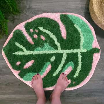 Stylish Sisher Monstera Bath Mat for Comfort and Style