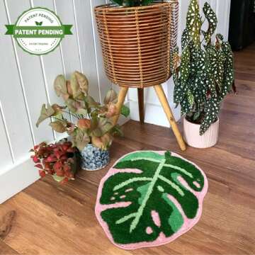 Stylish Sisher Monstera Bath Mat for Comfort and Style