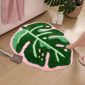 Stylish Sisher Monstera Bath Mat for Comfort and Style