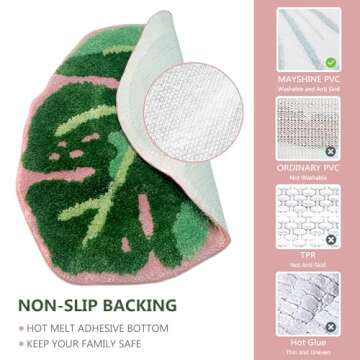 Stylish Sisher Monstera Bath Mat for Comfort and Style