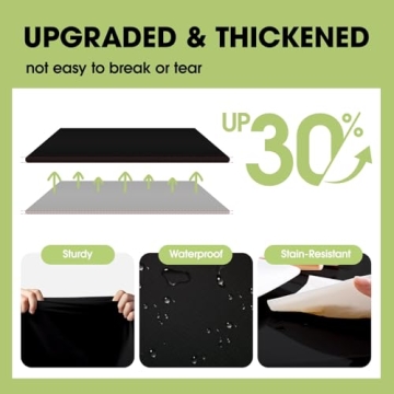 Pureegg Plastic Table Cloth Disposable 10 Pack, 54 x 72 Inch Table Cloths for Parties, Decorative Tablecloths for Rectangle Tables, Black Plastic Table Cover, Leakproof & Sturdy, Black