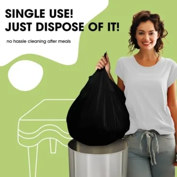 Pureegg Plastic Table Cloth Disposable 10 Pack, 54 x 72 Inch Table Cloths for Parties, Decorative Tablecloths for Rectangle Tables, Black Plastic Table Cover, Leakproof & Sturdy, Black