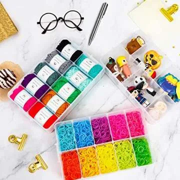 7 Layers Stackable Storage Container, 70 Adjustable Compartments (White) Perfect for Kids Toys, Art ...