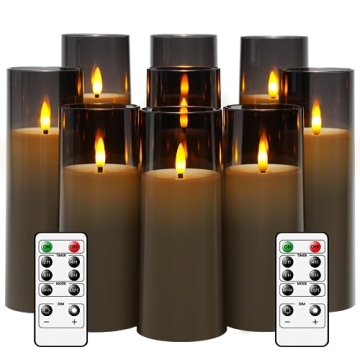 Flickering Flameless Candles with Remote - Set of 9