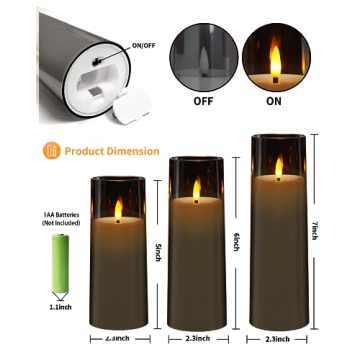 Flickering Flameless Candles with Remote - Set of 9
