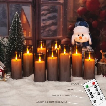 Flickering Flameless Candles with Remote - Set of 9