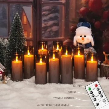 Flickering Flameless Candles with Remote - Set of 9