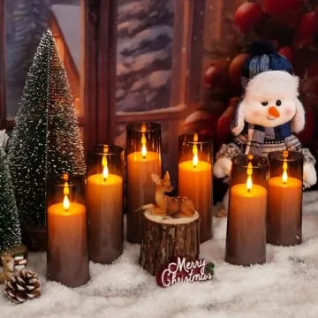 Flickering Flameless Candles with Remote - Set of 9