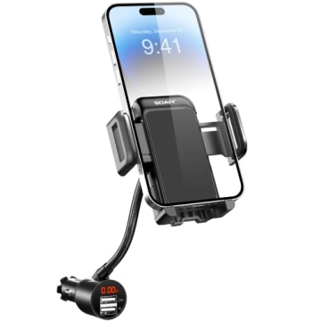 SOAIY 3-in-1 Car Mount Charger with USB Ports