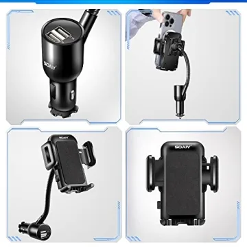 SOAIY 3-in-1 Car Mount Charger with USB Ports