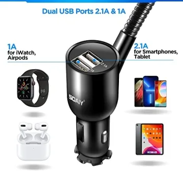 SOAIY 3-in-1 Car Mount Charger with USB Ports