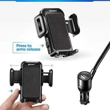 SOAIY 3-in-1 Car Mount Charger with USB Ports