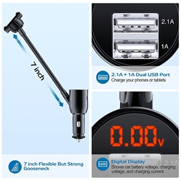 SOAIY 3-in-1 Car Mount Charger with USB Ports