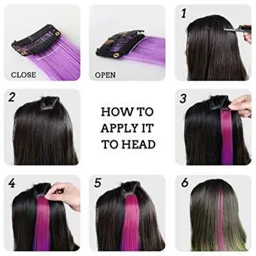 KGBFASS 24 Packs Colored Clip in Hair Extensions 20'' Colorful Straight Hair Extensions Clip in for Kids Multi-Colors Party Highlights Hairpieces(Pink,Purple,Blue)