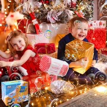 Petrella Bubble Gun Bazooka Bubble Machine Gun 69 Hole Bubble Blaster Blower with Colored Lights Gifts for Kids Adults Outdoor TIK Tok Toys for Wedding Birthday Party Pink