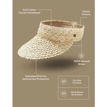 Capri Straw Visor Women Sun Protection Travel-Friendly