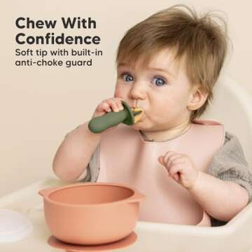 KeaBabies 4-Pack Silicone Baby Spoon and Fork Set