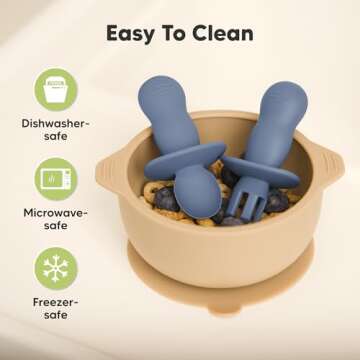 KeaBabies 4-Pack Silicone Baby Spoon and Fork Set
