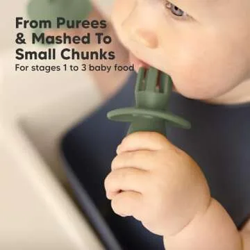 KeaBabies 4-Pack Silicone Baby Spoon and Fork Set