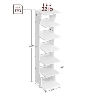 VASAGLE 7 Tier Vertical Shoe Rack - Stylish Storage Solution