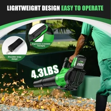 FAJOMRI Cordless Leaf Blower - 580CFM & 3 Speeds